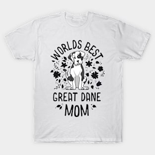 Worlds Best Great Dane Mom Harlequin Dog Mama Puppy Mother T-Shirt